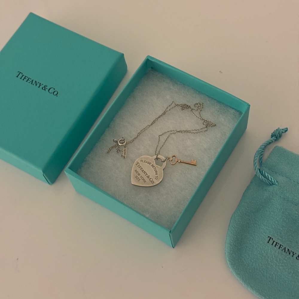 TIFFANY & CO. HEART PENDANT NECKLACE WITH DUST BAG AND BOX
